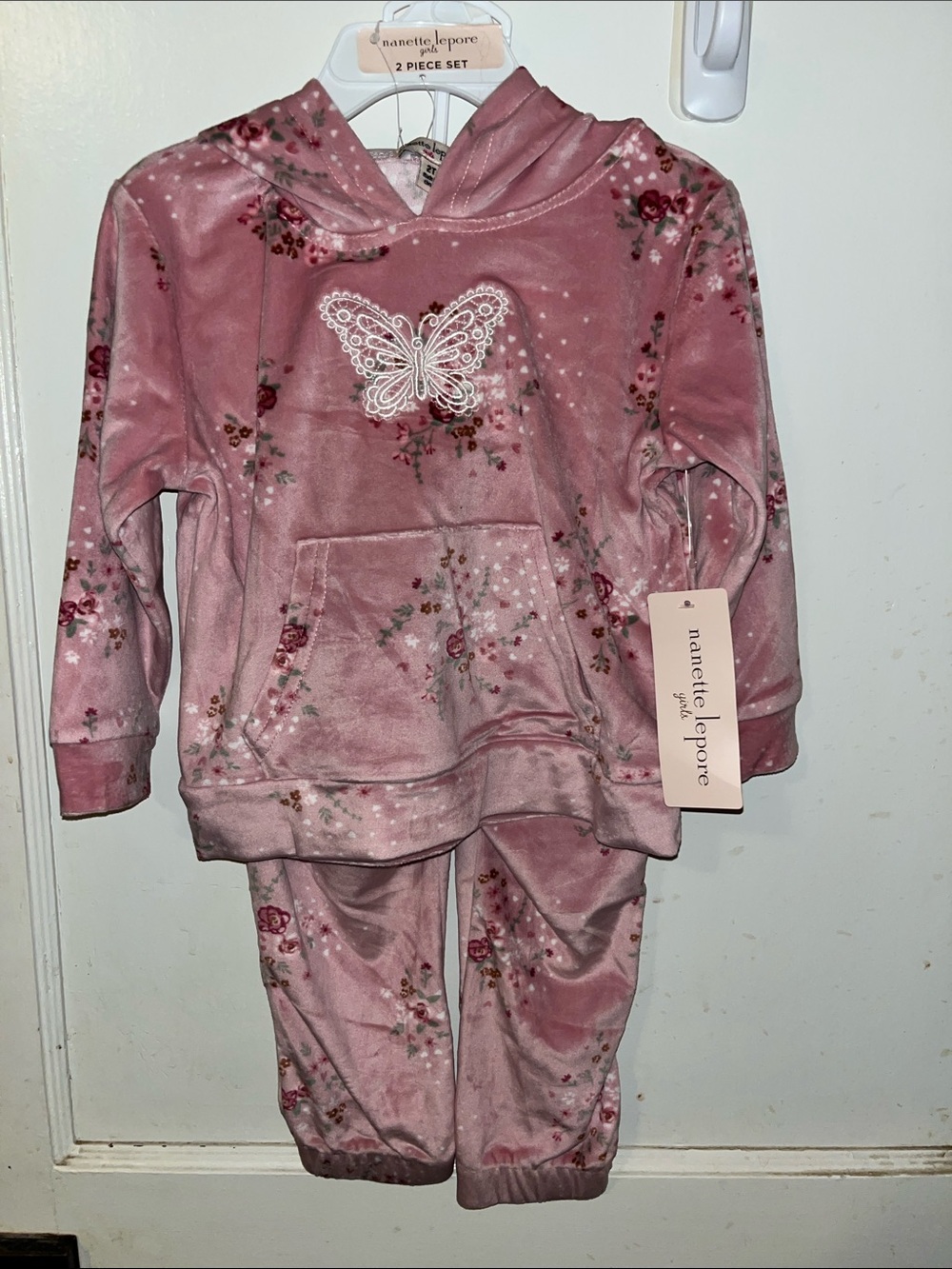 Nanette Lepore Pink Velvet Butterfly Set